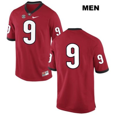 Men's Georgia Bulldogs NCAA #9 Jeremiah Holloman Nike Stitched Red Authentic No Name College Football Jersey RAI3254UD